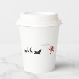 Funny santa 'I am coming' for sleigh 紙コップ