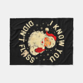Funny Santa I Know You Didn't Floss Dentist Dental フリースブランケット (正面(横))
