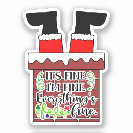 Funny Santa- I'm Fine. Everything is Fine シール (正面)
