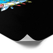 Funny Santa Jaws Shark Christmas Lights Merry Shar ポスター (角)