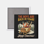 Funny Santa Jesus Rock Christmas Retro Vintage  マグネット (正面/裏面)