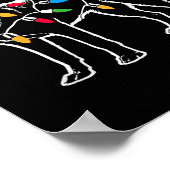 Funny Santa Labrador Retriever Christmas Lights Do ポスター (角)