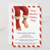 Funny Santa Legs | North Pole Mischief Holiday 招待状 (正面)