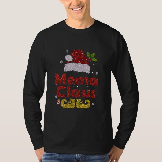 Funny Santa Mema Claus Christmas Matching Family  Tシャツ (正面)