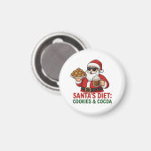 Funny Santa Mug – Santa’s Diet: Cookies & Cocoa マグネット (正面/裏面)