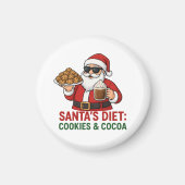 Funny Santa Mug – Santa’s Diet: Cookies & Cocoa マグネット (正面)