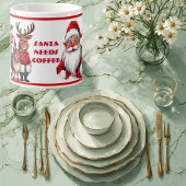 Funny Santa Needs Coffee Humorous Christmas Coffee エスプレッソカップ