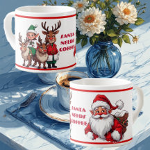 Funny Santa Needs Coffee Humorous Christmas Coffee