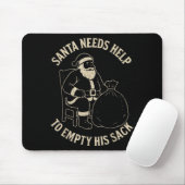 Funny Santa Needs Help To Empty His Sack Adult Hum マウスパッド (マウス)