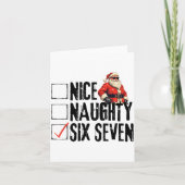 Funny Santa Nice Naughty Six Seven Meme 67 Christm カード (正面)