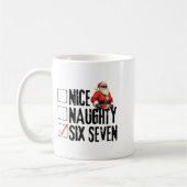 Funny Santa Nice Naughty Six Seven Meme 67 Christm コーヒーマグカップ (左)
