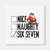 Funny Santa Nice Naughty Six Seven Meme 67 Christm マグネット (正面)
