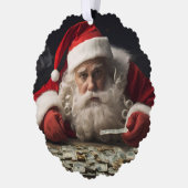 Funny Santa Ornament Card with Inflation Rhyme オーナメントカード (左)