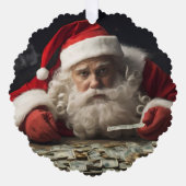 Funny Santa Ornament Card with Inflation Rhyme オーナメントカード (正面)