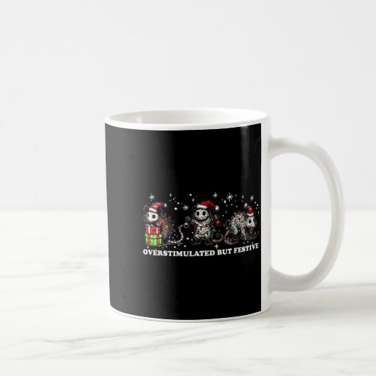 Funny Santa Ossums Overstimulated But Festive Xmas コーヒーマグカップ (右)