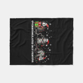 Funny Santa Ossums Overstimulated But Festive Xmas フリースブランケット (正面(横))