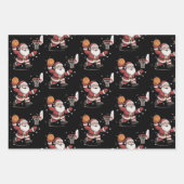 Funny Santa Playing Basketball Christmas Gift Xmas ラッピングペーパーシート (正面)