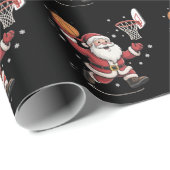 Funny Santa Playing Basketball Christmas Gift Xmas ラッピングペーパー (ロールコーナー)