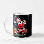 Funny Santa Playing Golf Holiday Christmas Xmas Pa コーヒーマグカップ (左)
