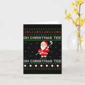 Funny Santa Playing Golf Srts Christmas  カード (黄色い花)