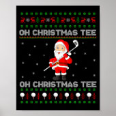 Funny Santa Playing Golf Srts Christmas ポスター (正面)