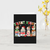 Funny Santa Profol Silent Night Icu Nurses Merry C カード (黄色い花)