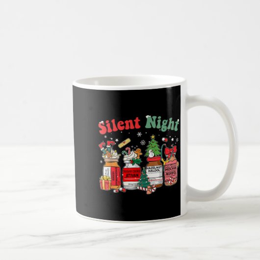 Funny Santa Profol Silent Night Icu Nurses Merry C コーヒーマグカップ (右)
