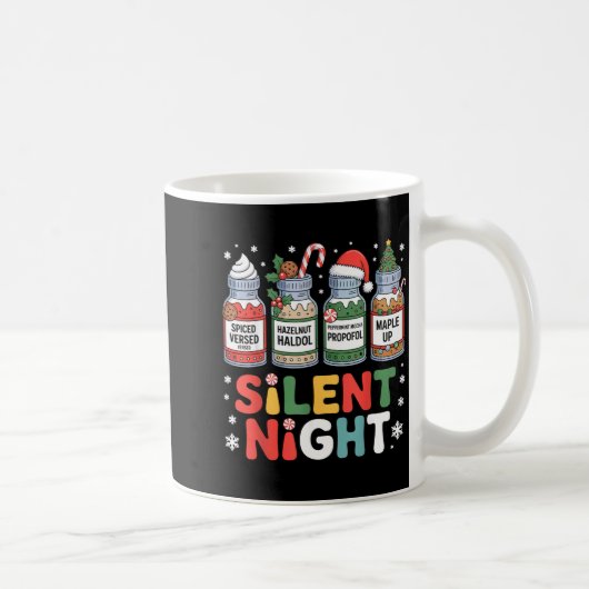Funny Santa Profol Silent Night Icu Nurses Merry C コーヒーマグカップ (右)