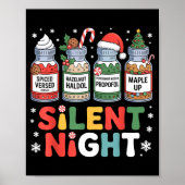 Funny Santa Profol Silent Night Icu Nurses Merry C ポスター (正面)