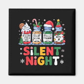 Funny Santa Profol Silent Night Icu Nurses Merry C マグネット (正面)