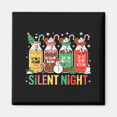 Funny Santa Profol Silent Night Icu Nurses Merry C マグネット (正面)