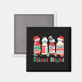 Funny Santa Profol Silent Night Icu Nurses Merry C マグネット (正面/裏面)