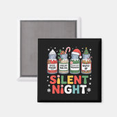 Funny Santa Profol Silent Night Icu Nurses Merry C マグネット (正面/裏面)