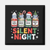 Funny Santa Profol Silent Night Icu Nurses Merry C マグネット (正面)