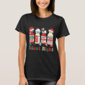 Funny Santa Profol Silent Night Icu Nurses Merry C Tシャツ (正面)