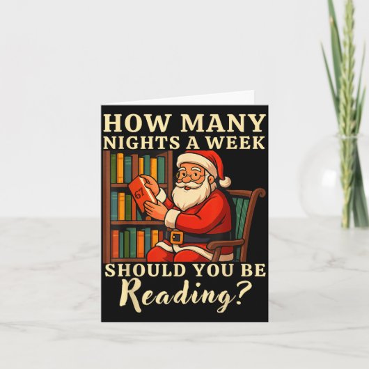 Funny Santa Reading 67 Meme Tee Christmas Teacher  カード (正面)