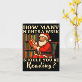 Funny Santa Reading 67 Meme Tee Christmas Teacher  カード (黄色い花)