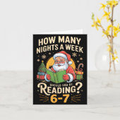 Funny Santa Reading 67 Meme Tee Christmas Teacher  カード (黄色い花)