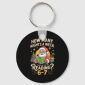 Funny Santa Reading 67 Meme Tee Christmas Teacher  キーホルダー (正面)
