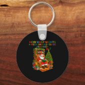 Funny Santa Reading 67 Meme Tee Christmas Teacher  キーホルダー (正面)