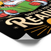 Funny Santa Reading 67 Meme Tee Christmas Teacher ポスター (角)