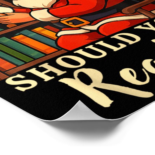 Funny Santa Reading 67 Meme Tee Christmas Teacher  ポスター (角)