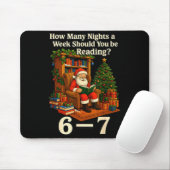 Funny Santa Reading 67 Meme Tee Christmas Teacher マウスパッド (マウス)