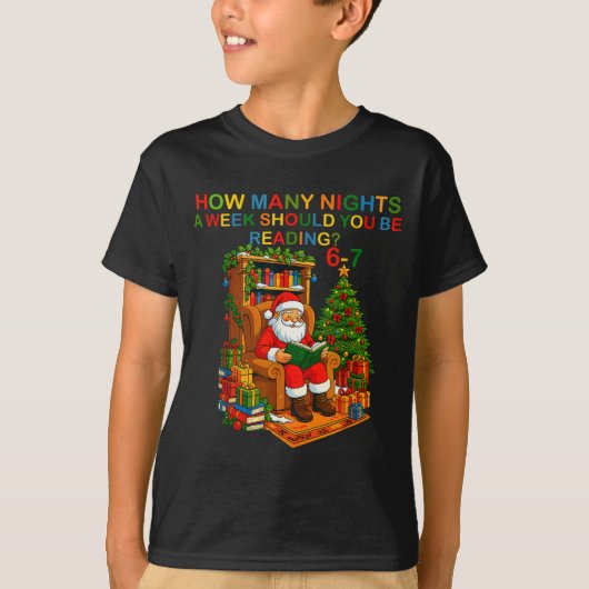 Funny Santa Reading 67 Meme Tee Christmas Teacher  Tシャツ (正面)