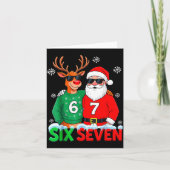 Funny Santa Reindeer 6 7 Christmas Meme Six Seven  カード (正面)
