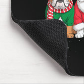 Funny Santa Reindeer English Bulldog Dog Women Men マウスパッド (コーナー)