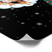 Funny Santa Riding German Shepherd Dog Tree Christ ポスター (角)