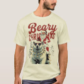 Funny Santa Riding Polar Bear | Beary Christmas Tシャツ (正面)