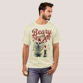 Funny Santa Riding Polar Bear | Beary Christmas Tシャツ (正面フル)