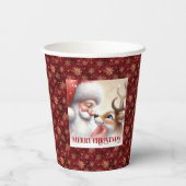 Funny Santa Rudolph Cartoon Christmas Paper Drink  紙コップ (裏面)